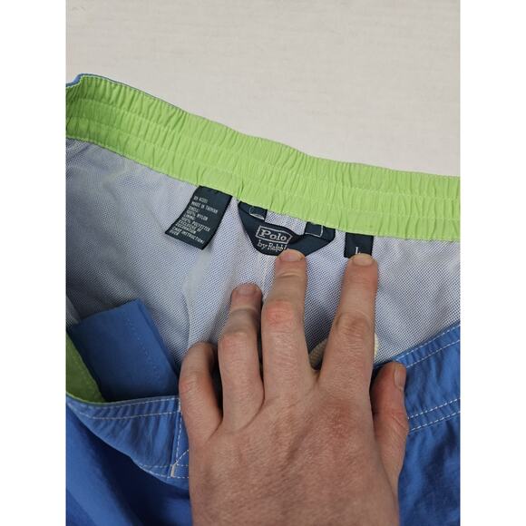 Polo Ralph Lauren Board Shorts Men's Large Bright Blue Mesh Lined Swimming - Picture 8 of 10